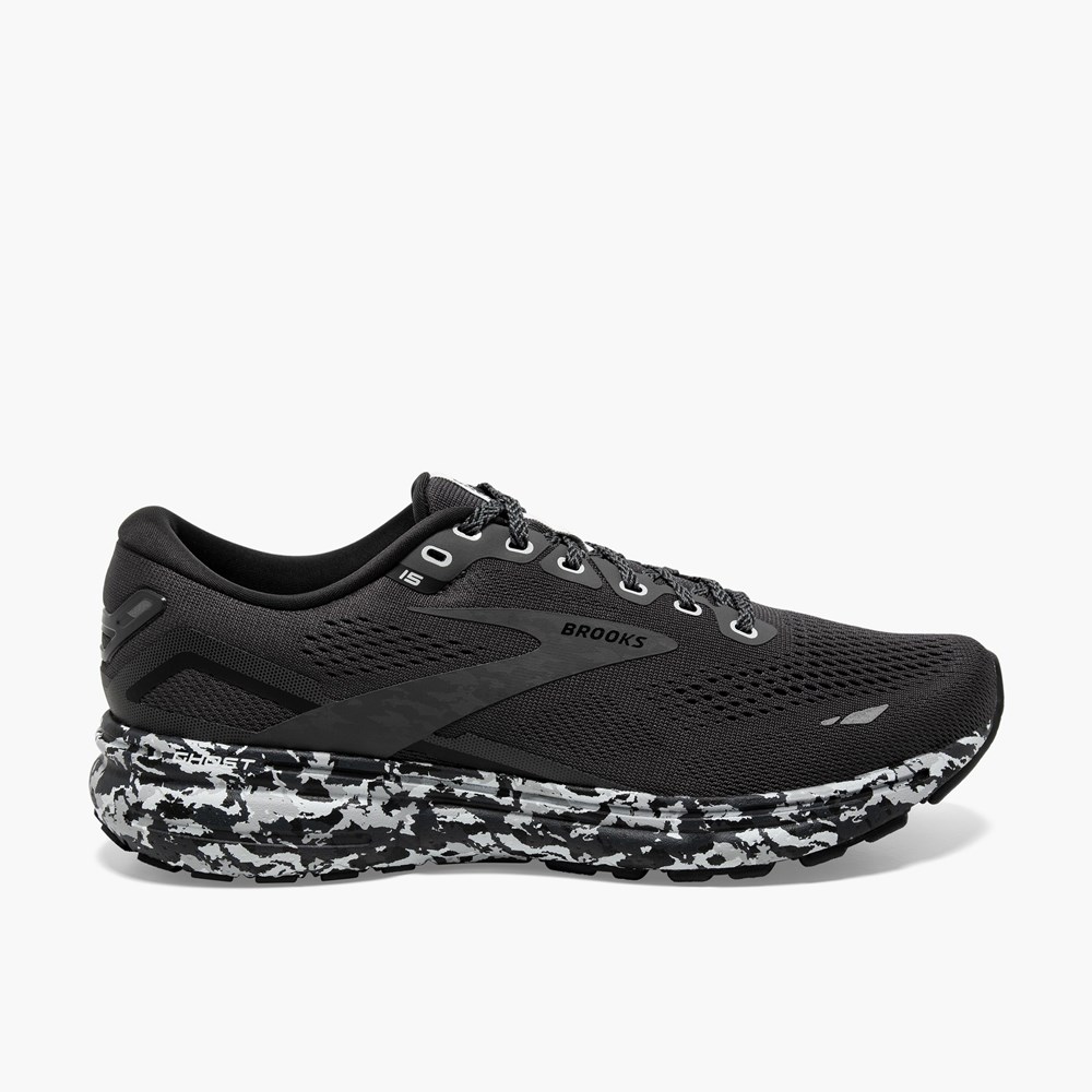 Chaussure Running Brooks Ghost 15 Cushioned Road Grise Noir Femme | NGE-7210709